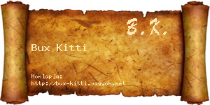 Bux Kitti névjegykártya