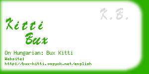 kitti bux business card
